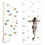 MAMOI® Kletterwand für kinderzimmer, Klettergerüst und spielgeräte Indoor, Klettern mit Klettergriffe für Kinder, Klettersteine, Kletterturm mit Griffe, Turngeräte, Weiß
