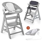 hauck Alpha+ Hochstuhl Newborn Set mit 2in1 Bouncer - Grau