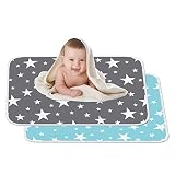 FullBerg Pieces waschbare Wickelauflage für Babys und Kleinkinder XL – 80 x 110 cm – atmungsaktiver, wasserdichter, wiederverwendbarer Urinmattenbezug , 2er pack