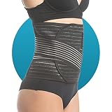 UpSpring Shrinkx Belly, Bauchwickel mit BAMBUSKOHLEFASERN für die Zeit nach der Geburt mit verschlankender Wirkung, Schwarz, Größe L/XL
