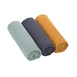 Lässig 1312008973 Swaddle & Burp Blanket L green/navy/mustard, mehrfarbig, 102 g