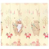 Sweety Fox XXL Krabbeldecke 180x200 1,5cm - Spielmatte Dick Wendbar Gepolstert Schaumstoff - Baby Krabbelteppich Faltbar
