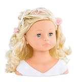 Corolle 9000310010 - Frisierkopf mit Haarband, Bürste, Kamm, Spängchen, Clips und Haargummis, 20 Teile, 27cm, ab 3 Jahren