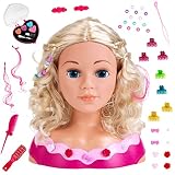Theo Klein 5392 Schmink- und Frisierkopf Emma I Inkl. Kosmetikherz und Haarschmuck I Wasch- und kämmbares Haar I Spielzeug für Kinder ab 3 Jahren, 29.5 x 20 x 25 cm