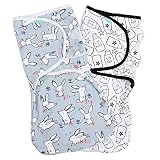 Lekebaby 0-4 Monate Baby Pucksack Neugeboren Size 69 cm x 55 cm,2er Pack Universal Verstellbare Schlafsack Decke für Babys Neugeborene,Baumwollgewebe für EIN Weiches und Warmes Schlaferlebnis,1.0 TOG