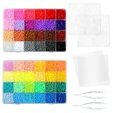 LIHAO 24000 Bügelperlen Set Steckperlen in Sortierbox Kinder DIY Perlen für Bügelperlen Platte als Kinder Geschenk (2,6 mm, 48 Farben,Mini)