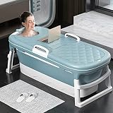 138cm Faltbare Badewanne Erwachsene Mobile Badewanne Erwachsene Baby Badewanne Klappbare Mobile Badewanne Ideal für Kleine Badezimmer Tragbare Klappbadewanne Zum Aufstellen
