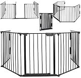 DMS® Kaminschutzgitter Schutzgitter Ofenschutzgitter Türschutzgitter 310 cm 5-TLG Metall Kindersicherer Kaminzaun Absperrgitter,Laufgitter Laufstall, Kinder Sicherung Kamingitter Baby KSG-310