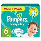 Pampers Baby Dry Gr.6 Extra Large 16+ kg MonatsBox, 1er Pack (1 x 124 Windeln)