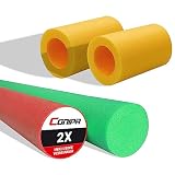 Conipa® - 2 Stück Schwimmnudel (160 x 7 cm) für Kinder & Erwachsene INKL. VERBINDER (Schaumstoff) - Poolnudel Set ab 3-10 Jahre (Made IN Europe) - Pool Wassernudel & Spielzeug (Rot + Grün)