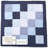 MAMMACITA® Krabbeldecke für Baby groß (Blau): 120 x 120 cm gepolsterte Oeko-TEX 100 Krabbelmatte für Baby - Antirutsch Baby Spieldecke für Boden - hautfreundliche - Baby Decken Baumwolle