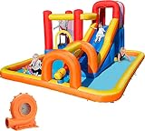 Baralir Hüpfburg mit Gebläse, Trocken-/Wasserrutsche, Kann 3~5 Kinder gleichzeitig beherbergen. Children's Bouncy Castle for Indoor or Outdoor use 400×320×200CM