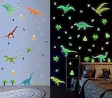 KAIRNE 86 Stück Dinosaurier Wandsticker Kinder,Wandtattoo Kinderzimmer Junge,Tier Leuchtend Wandaufkleber,Dino Leuchtsticker für Jungen Schlafzimmer Geschenke,Dinosaurier Wanddeko Babyzimmer