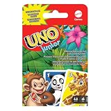 Mattel Games Uno Junior, Uno Kartenspiel, vereinfachte Version mit Zootieren und 3 Schwierigkeitsstufen, Kinderspiel, Geschenk für Kinder, ab 3 Jahre, GKF04