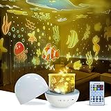 5PCS Sternenhimmel Projektor Lampe Kinder, Wiederaufladbar 960° Rotation LED Musik Nachtlicht Lampe Schlafhilfe Kind, 12 Projektionsthemen 96 Songs mit Fernbedienung und Timer für Kinderzimmer Dekoration