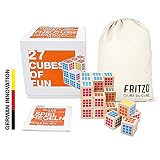 FRITZO® Cube Würfelspiel & Knobelspiel für Erwachsene, Jugendliche & Kinder | 3D Zauberwürfel als Familienspiel | Holzspiel | Qualität für Generationen