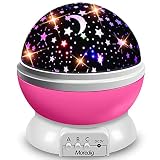 Moredig Nachtlicht Sternenhimmel Projektor Kinder, Baby Licht 360° Rotation LED Sternenlicht Lampe Sternhimmelprojektor mit 8 Farbige Lichter Projektion, Perfekte Geschenk für Babys & Kinder