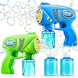 2 Seifenblasenpistole für Kinder mit Seifenblasenflüssigkeit (2 x 148ml), Seifenblasenset für Blasenparty, Sommerspielzeug, Sommer Themed Party, Indoor Outdoor Aktivitäten, Ostern