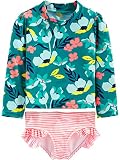 Simple Joys by Carter's Baby Mädchen 2-teilige gemischte Rashguard-Sets, Grün, Floral, 3-6 Monate