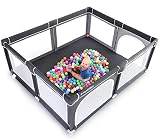 ANGELBLISS Laufstall Baby Laufgitter Absperrgitter mit atmungsaktivem Netz Schutzgitter Krabbelgitter für Kinder, große Sicherheitsspielplatz