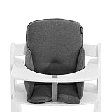 hauck Alpha Cosy, Dunkelgrau - Hochstuhl Sitzverkleinerer Kissen für Babys ab 6 Monaten - Kompatibel mit Arketa, Beta+, Alpha+ Holzhochstuhl - mit Stabilisierten Seiten - Handwäsche