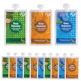 Chuckle - 10 Quetschies zum Selbstbefüllen, Quetschbeutel für Babynahrung, Babybrei, Joghurt, Fruchtmus (170ml) - Wiederverwendbar & Praktisch, Auslaufsicher & BPA Frei