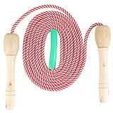 Verstellbare Springseil für Kinder, Springen Seil mit Cartoon Holzgriff und Baumwollseil, Seilspringen, Seilspringen Fitness, Speed Rope Springseil, Outdoor Springseil für Kinder/Herren/Damen