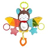 Fehn Activity-Spieltier Fledermaus – Baby Motorikspielzeug für Kinderwagen, Kinderbett und Babyschale zum Beißen, Greifen und Geräusche erzeugen – Beißring Spielzeug für Babys und Kinder ab 0+ Monaten