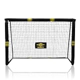 Umbro Fußballtor - Fussballtor 300 x 200 x 120 cm - Fußball Tor - Fussballtore für Garten Kinder und Erwachsene - Fussball Trainingszubehör für Innen und Außen - Metall - Schwarz/Gelb