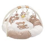 Fehn 160963 3-D-Activity-Nest Rainbow / Besonders weicher Spielbogen mit 5 abnehmbaren Spielzeugen für Babys Spiel & Spaß von Geburt an / Maße: Ø85cm