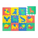 Hakuna Matte Puzzlematte für Babys 1,2x0,9m – TÜV SÜD GS Zertifizierte Baby Spielmatte – Spielteppich enthält 12 Fliesen mit Tieren – 20% dickere Krabbelmatte in Einer recycelbaren Verpackung
