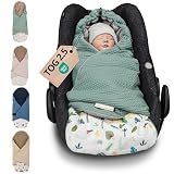 ULLENBOOM Einschlagdecke Babyschale – Ideal für Herbst und Winter, Oeko-TEX Materialien, Made in EU – Babydecke für Kindersitz, Kinderwagen & Buggy, 0-9 Monate (2,5 TOG)