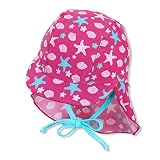 Sterntaler Baby - Mädchen Schirmmütze mit Nackenschutz Sealife Sonnenhut, Magenta, 45 EU