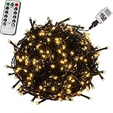 VOLTRONIC LED Lichterkette, innen und außen, IP44, Modell- und Farbwahl, 50 LEDs, warmweiß, Fernbedienung