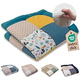 ULLENBOOM Krabbeldecke für Baby 100x100 cm, 100% Oeko-TEX Materialien, Made in EU, Dick & weich gepolstert, Dschungel - ideal als Babydecke, Laufgittereinlage & Spieldecke Baby