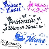 Kinder Motiv Wandtattoos & eigenem Namen - Kinderzimmer Aufkleber mit Wunschnamen - Türaufkleber/Wandaufkleber - Jungen Kindernamen Text nach Wunsch mit Vorschau selbst gestalten