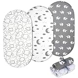 Momcozy 70x37cm/80x40cm/78x36cm/80x46cm/75x33cm Baby Matratzenschoner Spannbettlaken 3er Pack für Stubenwagen, Kinderwagen-Matratze Babybett Julius Zöllner, Träumeland, Alvi, FabiMax