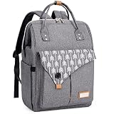 Lekebaby Baby Wickelrucksack Wickeltasche mit Wickelunterlage Multifunktional Große Kapazität Babytasche Reisetasche für Unterwegs, Grau