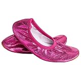 Siegertreppchen Gymnastikschuhe Glitzer Pink (Größe 29) Turnschläppchen für Mädchen & Jungen - Atmungsaktive & rutschfeste Ballettschuhe – Ballerinas