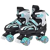 Apollo Super Quad X Pro | verstellbare Rollschuhe für Kinder | komfortable, größenverstellbare LED Roller Skates | Rollschuhe für Mädchen und Jungen | Größen 31 - 42