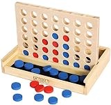 Towo Holz 4 in einer Reihe Spiel-klassisches Strategie-Spiel für Erwachsene Kinder-Connect das 4 Discs von gleicher Farbe in einer Reihe-Reisen Familie Brettspiele Spielzeug Geschenk für 6 Jahre
