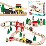 Holzeisenbahn und Züge Pack Eisenbahn Einsteigerset Passend für Thomas Eichhorn Zugset Kleinkinderspielzeug empfohlen ab 3 Jahren