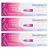 GERATHERM early detect Schwangerschaftstest 3er Pack/ Schwangerschaftstest 10 mIU ml/ Schwangerschaftstest Frühtest/ Schnelltest für zuhause/ hCG Test/ Pregnancy Test 99% zuverlässig, früh Gewissheit