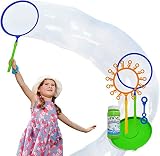Riesen Zauberstab Set für Kinder und Erwachsene, Große Seifenblasenstäbe Bubble Makers mit Tablett und Seifenblasen Flüssigkeit, Party & Geburtstagsbevorzugung für Mädchen Jungen und Kleinkind