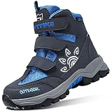 VITIKE Kinder Stiefel Trekkingstiefel Jungen Warmfutter Schneestiefel Mädchen Trekking- & Wanderhalbschuhe,A Blau,27 EU
