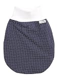 Lilakind' Gefütterter Schlafsack Strampelsack Pucksack Herbst/Winter Fleece Punkte Blau Weiss -Made in Berlin 12-18 Monate
