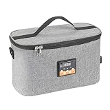 Auto Flaschenwärmer Baby,Trpambvia Tragbarer Schneller Flaschenwärmer Babynahrung Milch Reise Outdoor Tassenwärmer Einstellbare Temperatur Heizung Wärmedämmung Tasche, Grau