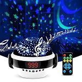 LIGHIGH Sternenhimmel Projektor Kinder 360° Rotation Nachtlicht Kinder mit 8 Farbige Modes 12 Musik Sternenlicht Projektor Baby Nachttischlampe Kinder für Kinderzimmer Deko Baby Geschenk