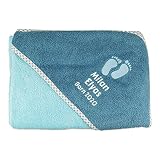 Wolimbo Kapuzenhandtuch personalisiert mit Namen und Motiv - kristallblau - 100x100 cm - für Baby und Kinder