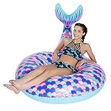 Schwimmreifen Airbetten Sommer Strand Meer Pool Meerjungfrau Heck Schwimmring Wasser Aufblasbare Erwachsene Spielzeug Super Floating 180 * 120 * 40cm
